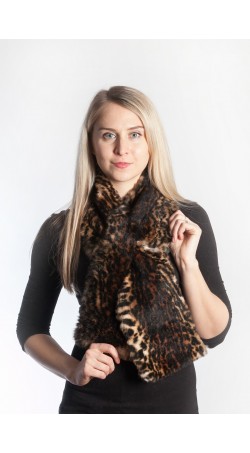 Spotted rex fur scarf